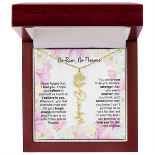 Birth Flower Necklace | Cherished Gift for Granddaughter from Grandma or Grandpa