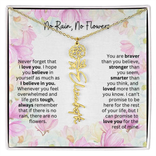 Birth Flower Necklace | Cherished Gift for Granddaughter from Grandma or Grandpa