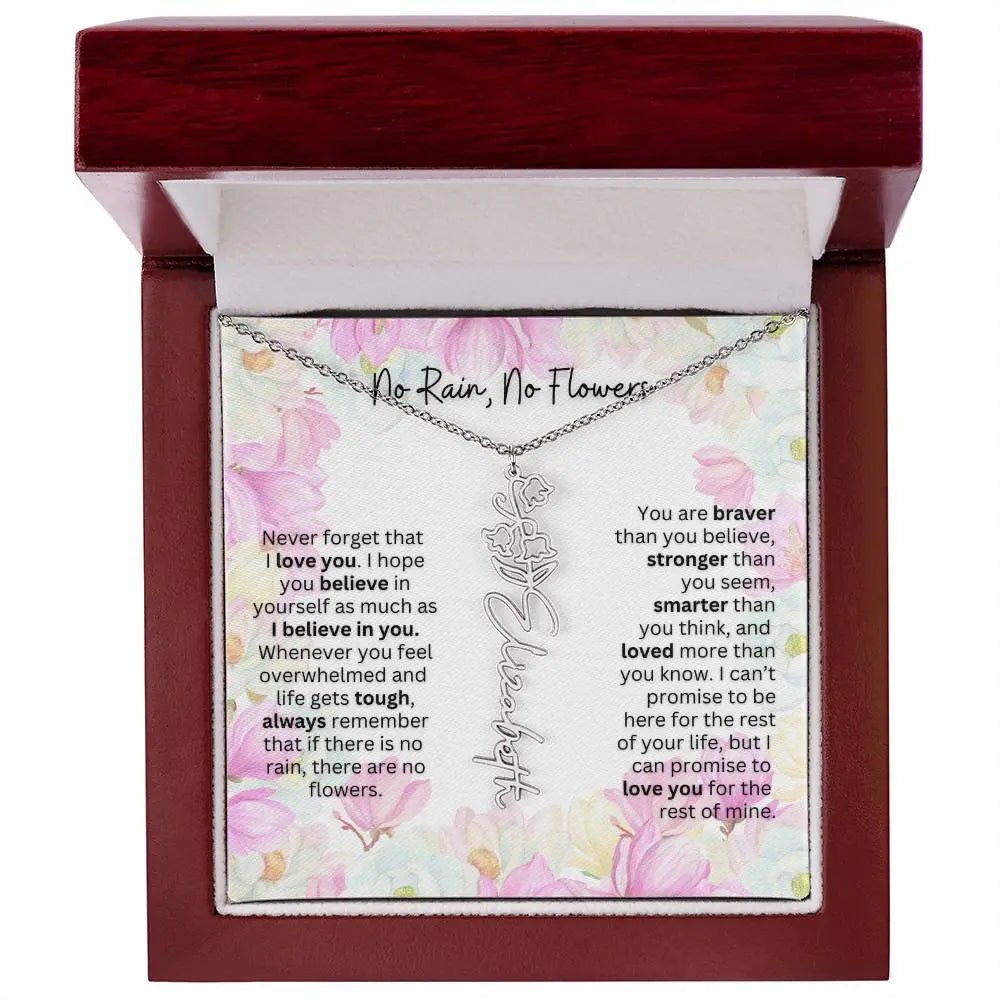 Birth Flower Necklace | Cherished Gift for Granddaughter from Grandma or Grandpa