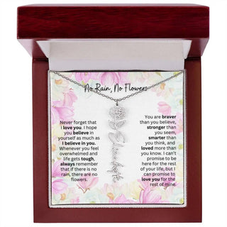 Birth Flower Necklace | Cherished Gift for Granddaughter from Grandma or Grandpa
