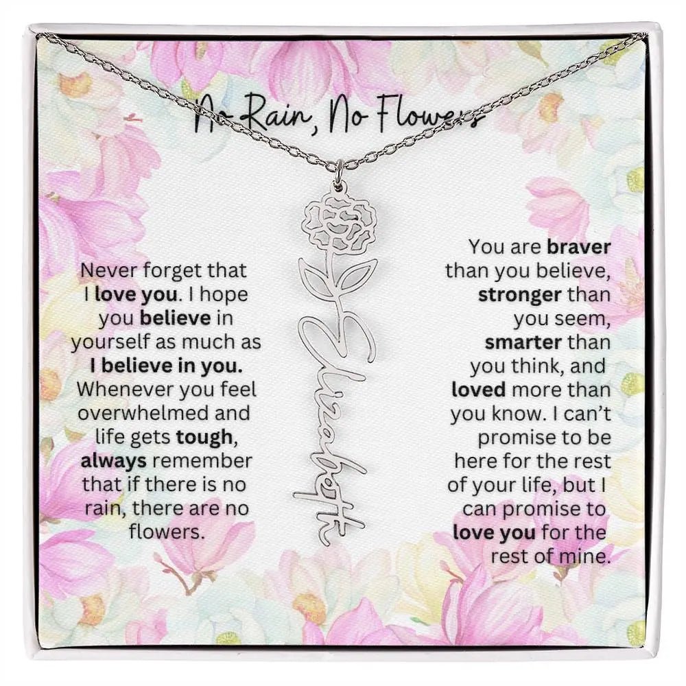 Birth Flower Necklace | Cherished Gift for Granddaughter from Grandma or Grandpa