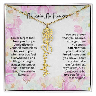 Birth Flower Necklace | Cherished Gift for Granddaughter from Grandma or Grandpa