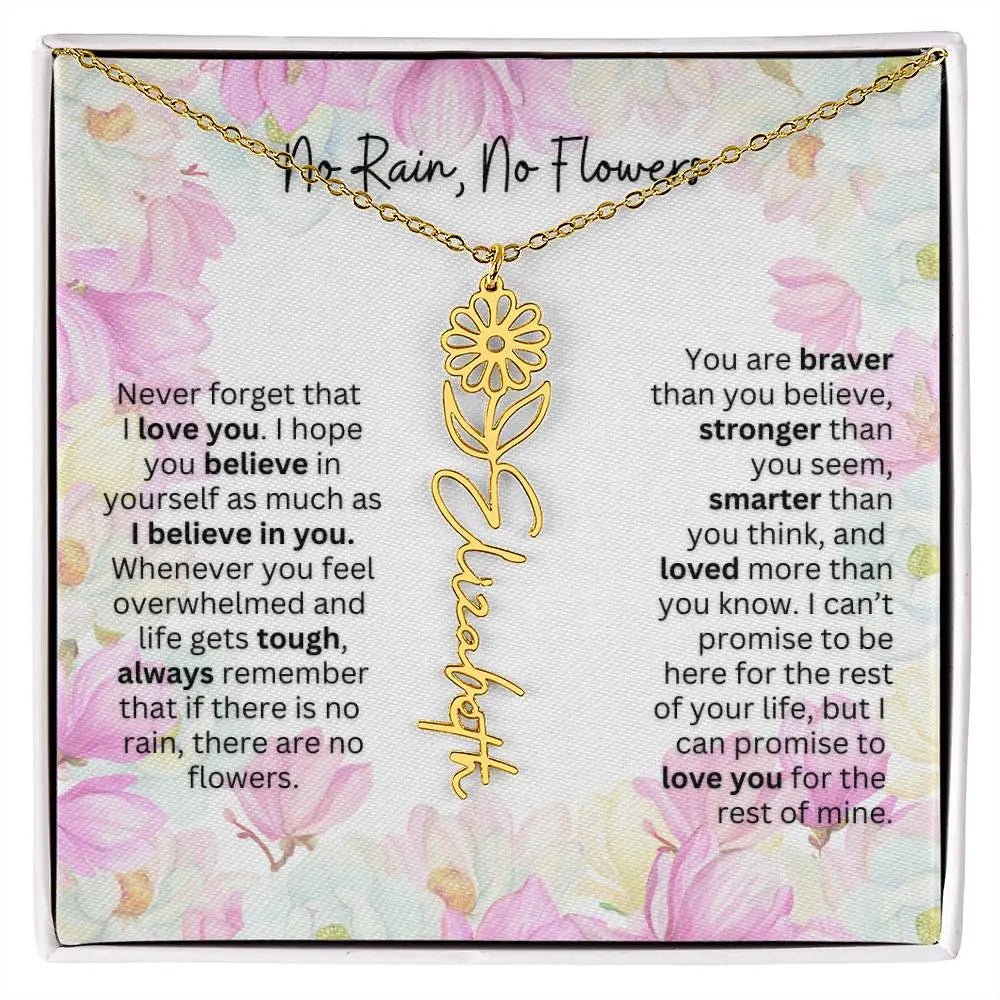 Birth Flower Necklace | Cherished Gift for Granddaughter from Grandma or Grandpa