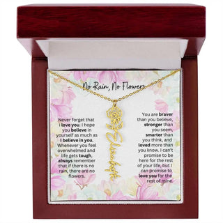Birth Flower Necklace | Cherished Gift for Granddaughter from Grandma or Grandpa