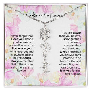 Birth Flower Necklace | Cherished Gift for Granddaughter from Grandma or Grandpa