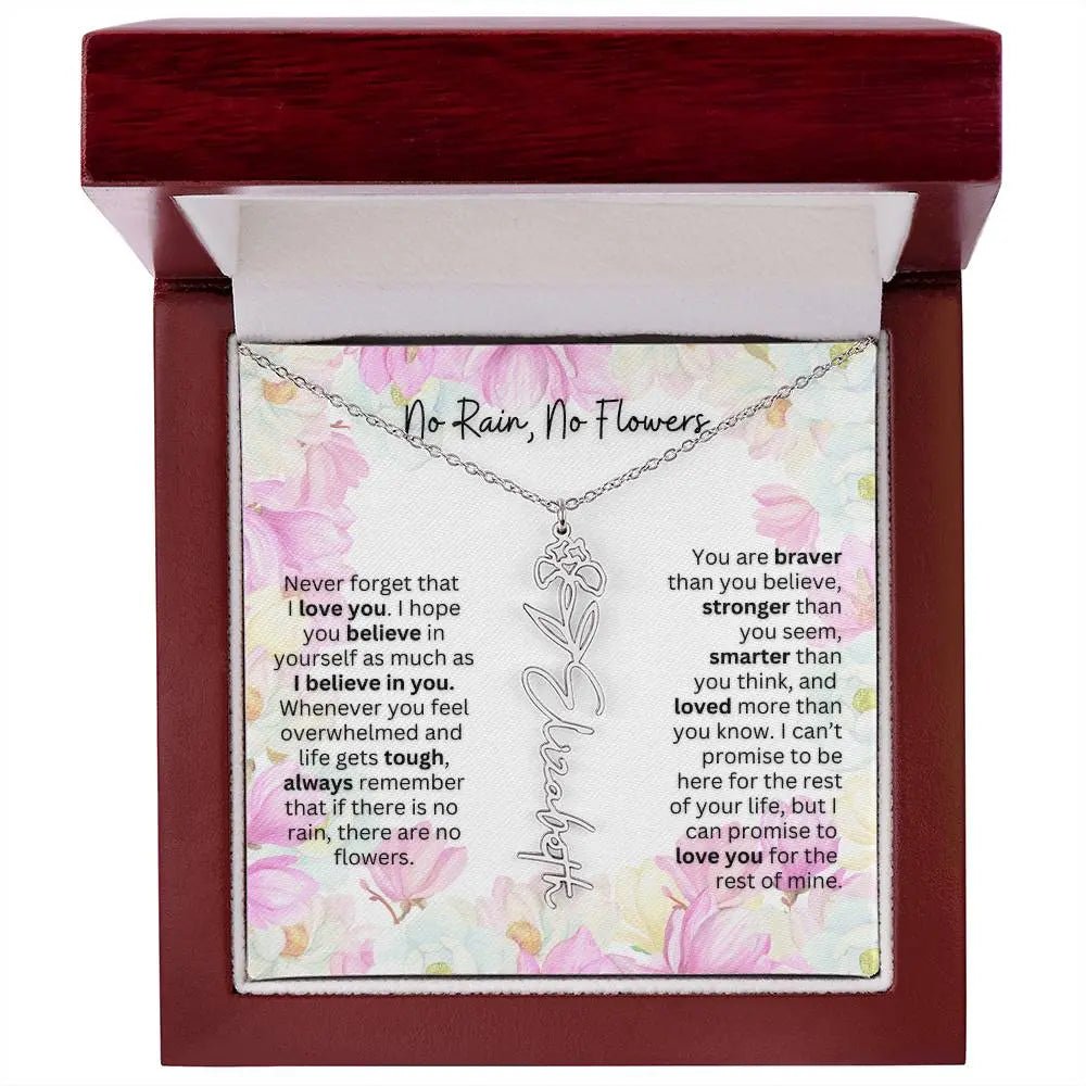 Birth Flower Necklace | Cherished Gift for Granddaughter from Grandma or Grandpa