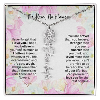 Birth Flower Necklace | Cherished Gift for Granddaughter from Grandma or Grandpa
