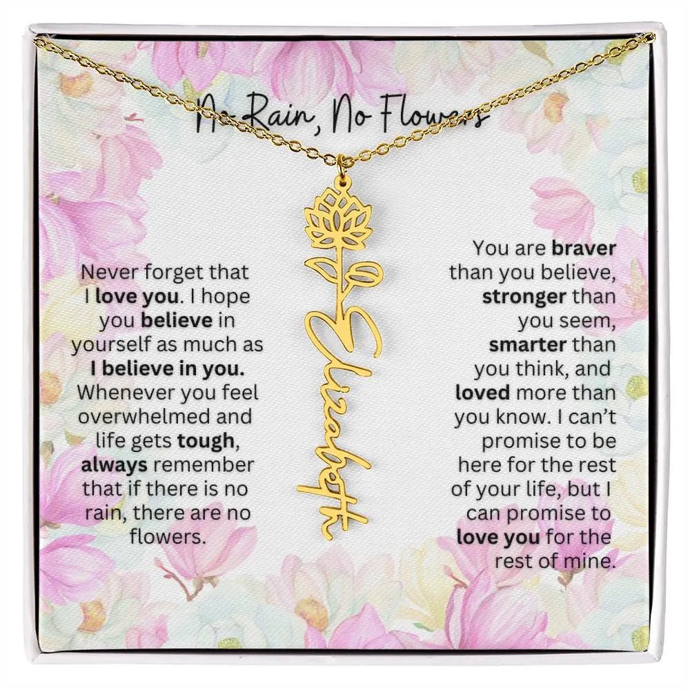 Birth Flower Necklace | Cherished Gift for Granddaughter from Grandma or Grandpa