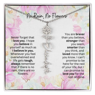 Birth Flower Necklace | Cherished Gift for Granddaughter from Grandma or Grandpa