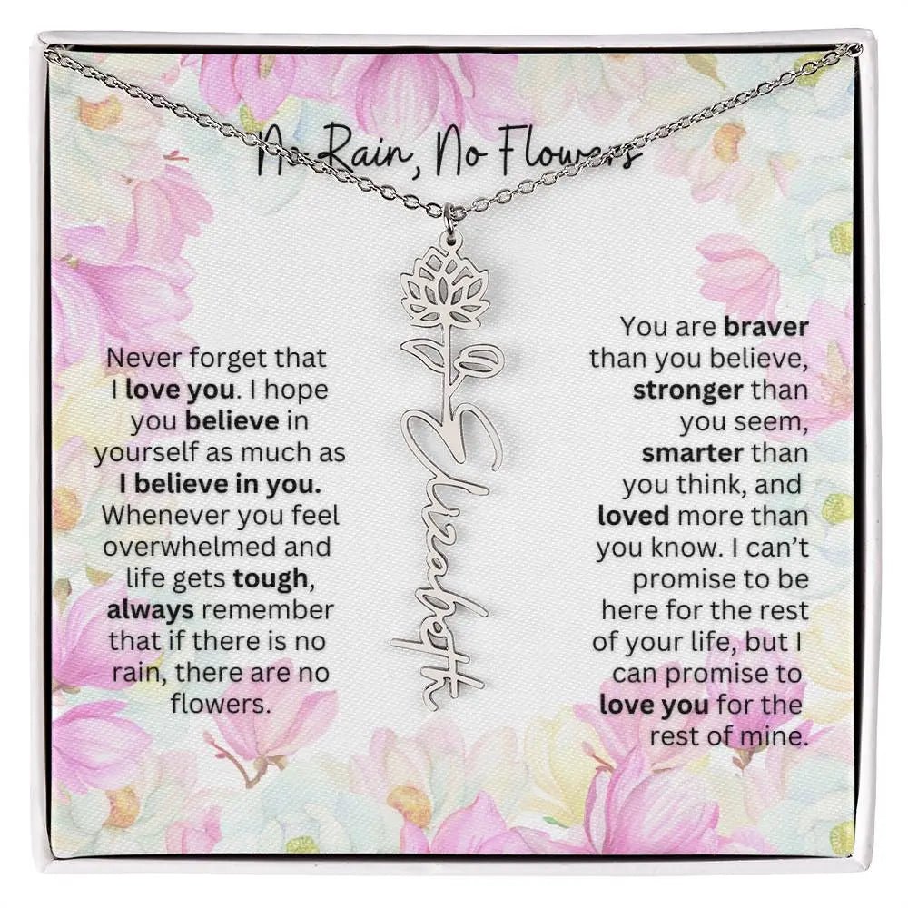 Birth Flower Necklace | Cherished Gift for Granddaughter from Grandma or Grandpa