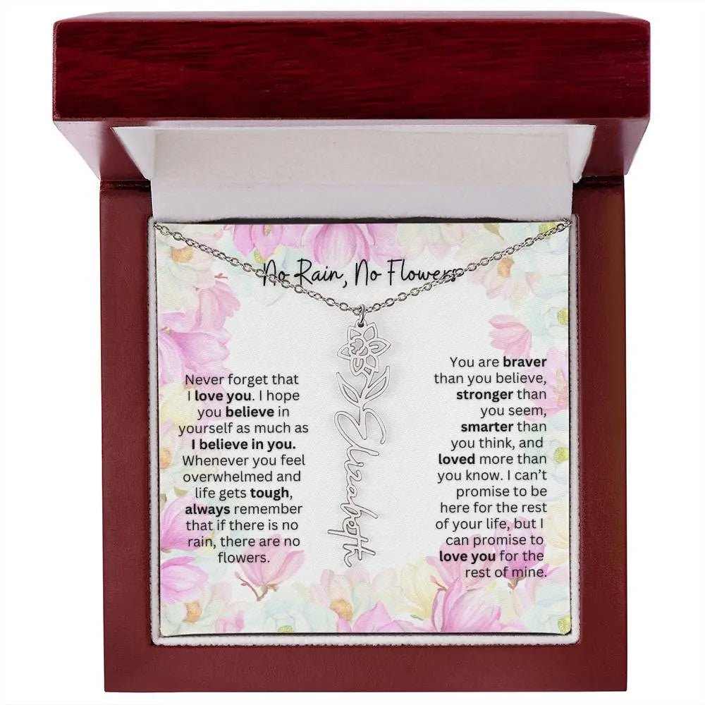 Birth Flower Necklace | Cherished Gift for Granddaughter from Grandma or Grandpa