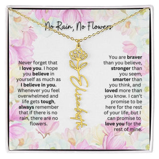 Birth Flower Necklace | Cherished Gift for Granddaughter from Grandma or Grandpa
