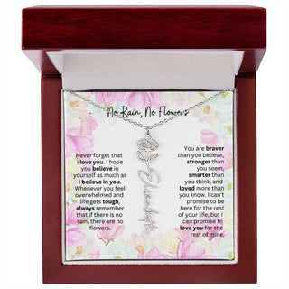 Birth Flower Necklace | Cherished Gift for Granddaughter from Grandma or Grandpa