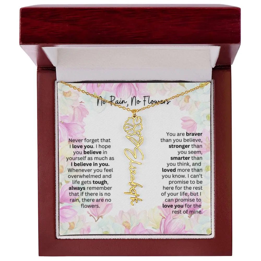 Birth Flower Necklace | Cherished Gift for Granddaughter from Grandma or Grandpa