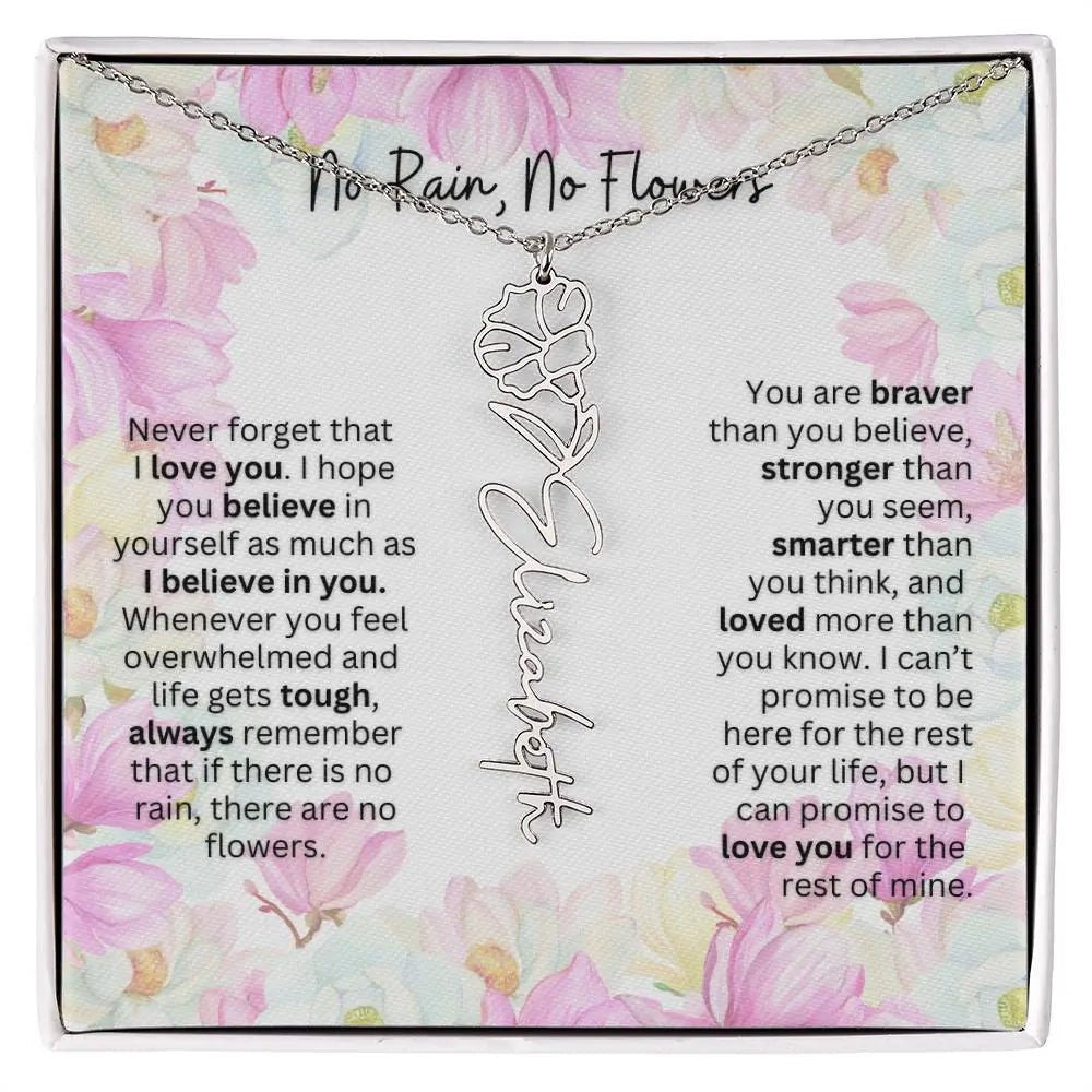 Birth Flower Necklace | Cherished Gift for Granddaughter from Grandma or Grandpa