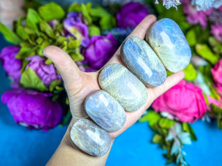 BLUE Moonstone Crystal Palmstones