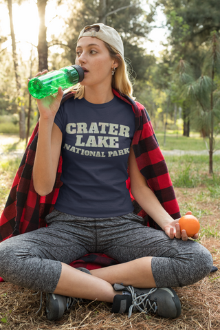 Crater Lake Topographic Map National Park Unisex Fit Soft T-Shirt