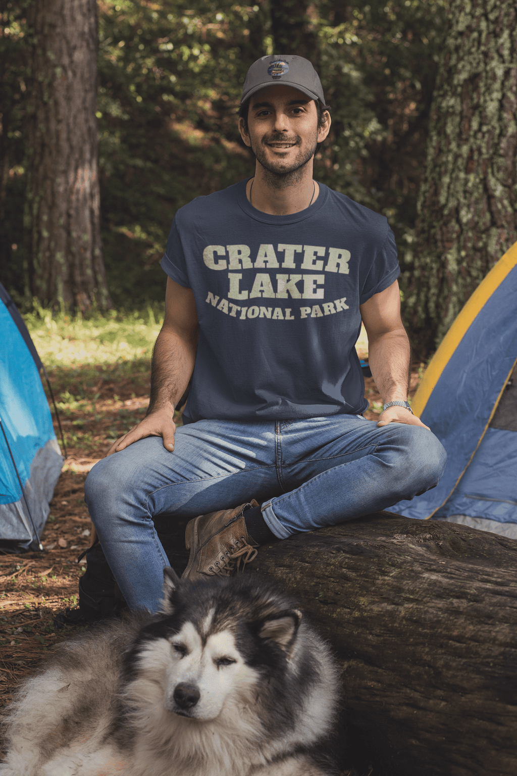Crater Lake Topographic Map National Park Unisex Fit Soft T-Shirt