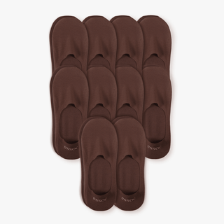 Unisex Cotton No Show Socks 10-Pack | Espresso Brown