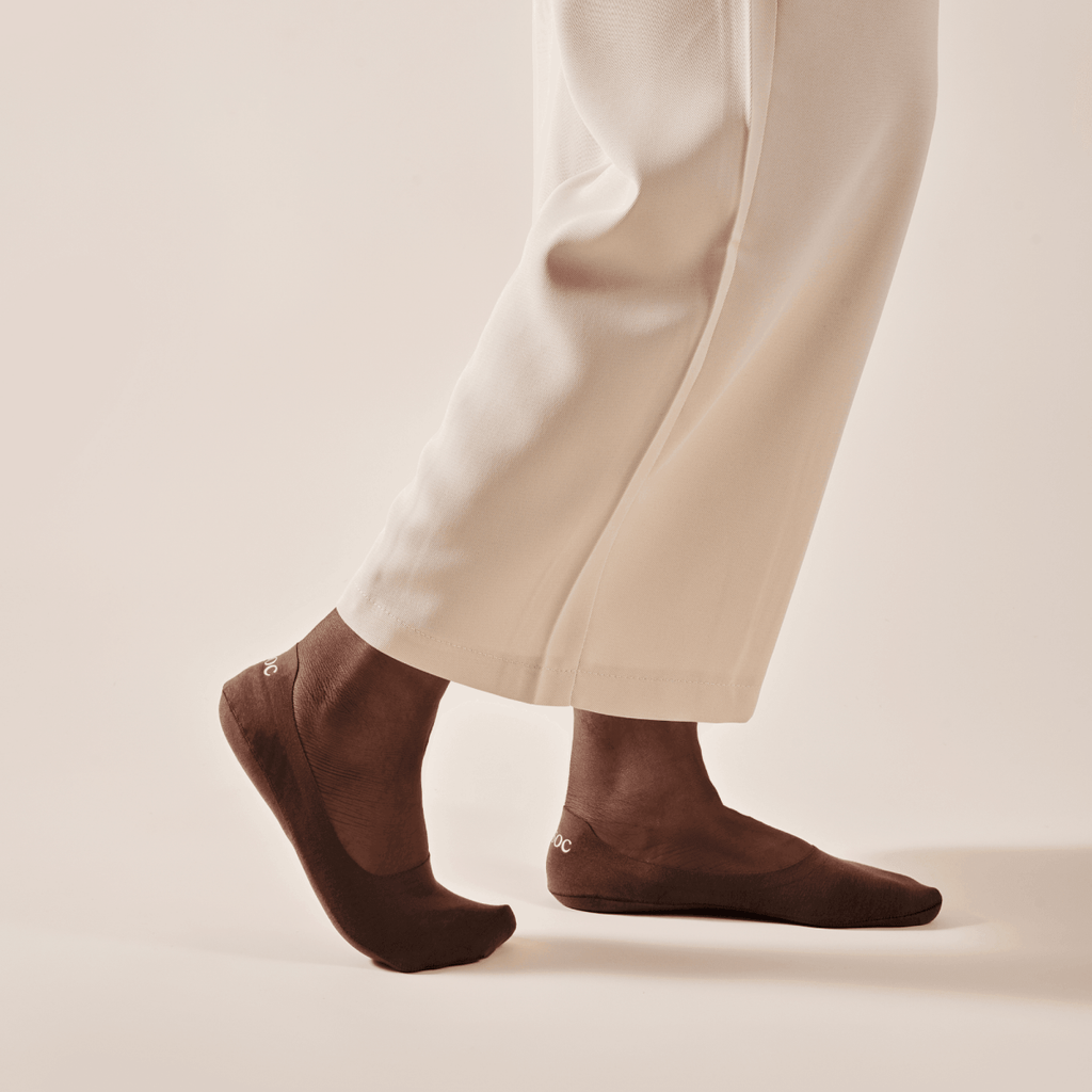 Unisex Cotton No Show Socks 5-Pack | Espresso Brown