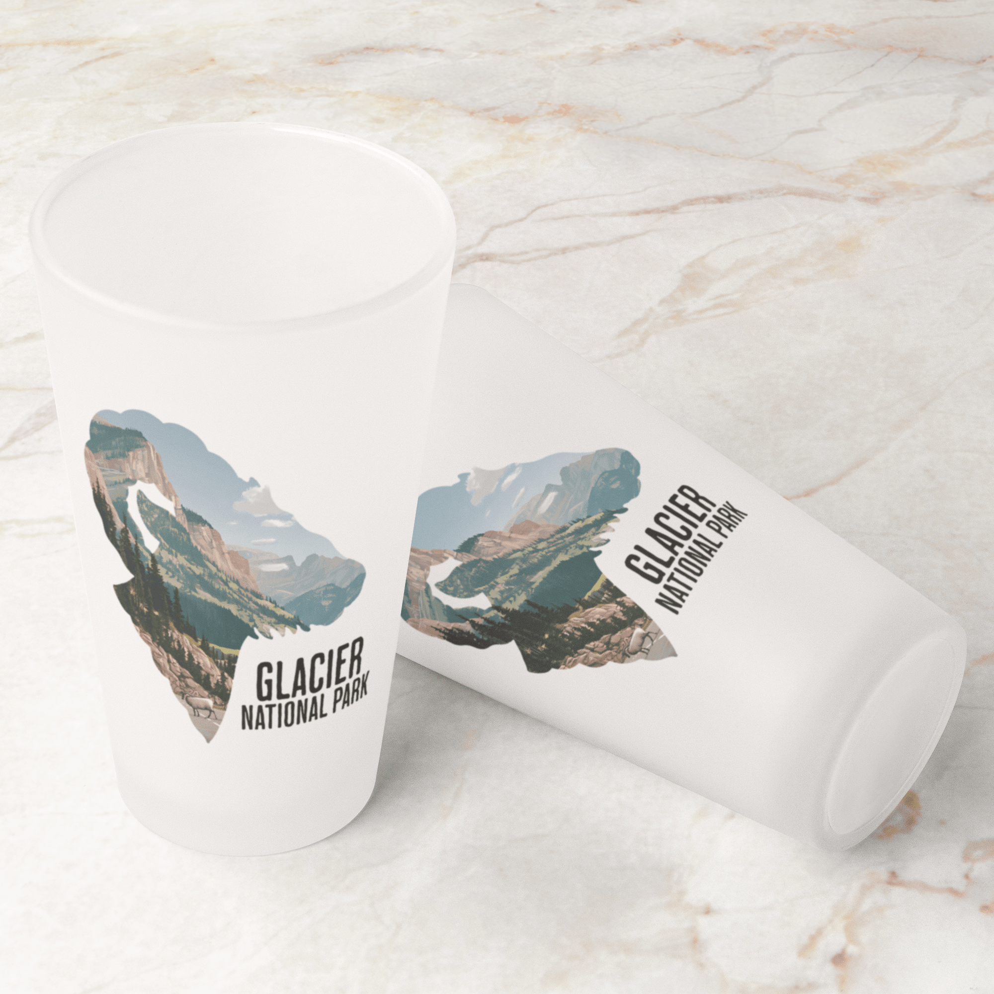 Glacier National Park Big Horned Sheep Frosted Pint