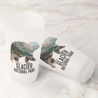 Glacier National Park Grizzly Bear Frosted Pint Glass