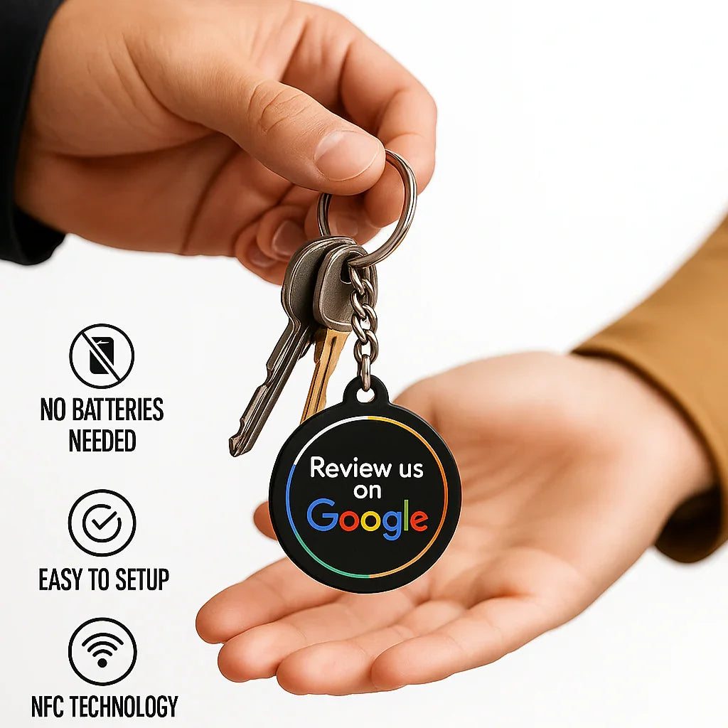 NFC Google Review Keychains (3-Pack) - Portable Feedback Tool