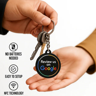 Acrylic NFC Review Keychain - Black One-Tap Feedback Tool