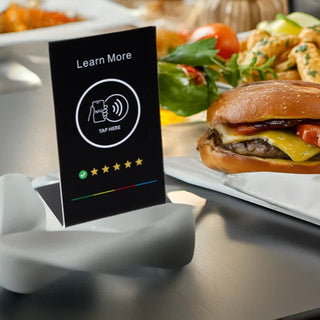 NFC Programmable Stand for Menus, Reviews, Bookings & Multi-Link Hubs (Tap to Any Link