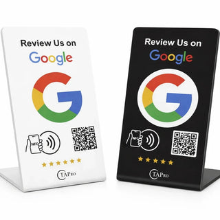 Custom NFC Google Review Stand Bundle - Personalized Tabletop