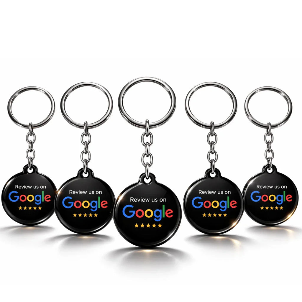 Acrylic NFC Review Keychain - Black One-Tap Feedback Tool