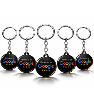 Acrylic NFC Review Keychain - Black One-Tap Feedback Tool