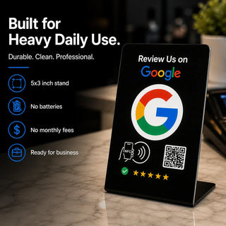 NFC Google Review Table Sign (5-Pack) - One-Tap GMB Growth