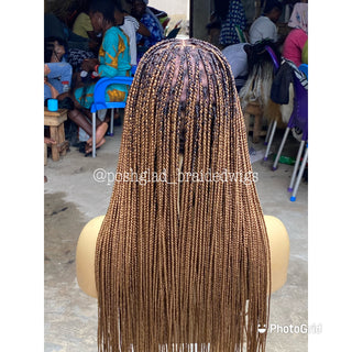 Shade Knotless Braid Wig, Full Lace, Color mix, Waist Length, Glueless