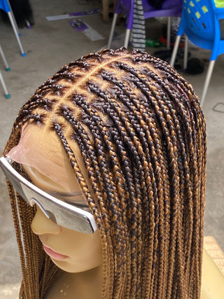 Shade Knotless Braid Wig, Full Lace, Color mix, Waist Length, Glueless