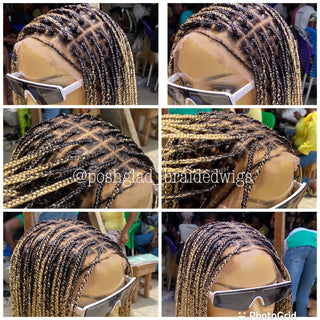 Scalp-looking Knotless Braid Wig, Full Lace, color 22