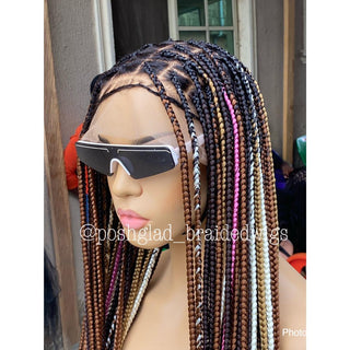 Shade Knotless Braid Wig - Multi Colors Swiss Full Lace