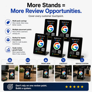 NFC Google Review Table Sign (5-Pack) - One-Tap GMB Growth