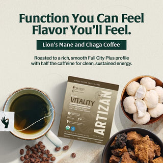 Organic Mushroom Coffee Singles Vitality with Lion’s Mane & Chaga
