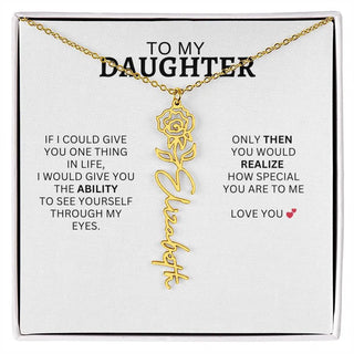 Necklace for Daughter | I Love You - Birth Necklace