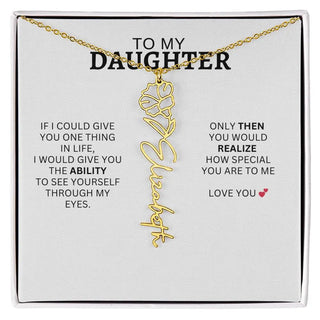 Necklace for Daughter | I Love You - Birth Necklace
