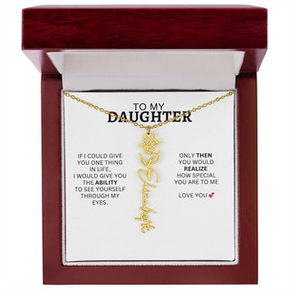 Necklace for Daughter | I Love You - Birth Necklace