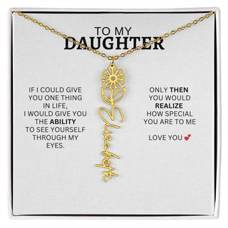 Necklace for Daughter | I Love You - Birth Necklace