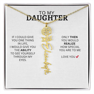 Necklace for Daughter | I Love You - Birth Necklace