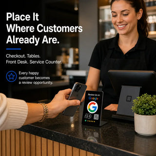 Custom NFC Google Review Stand Bundle - Personalized Tabletop