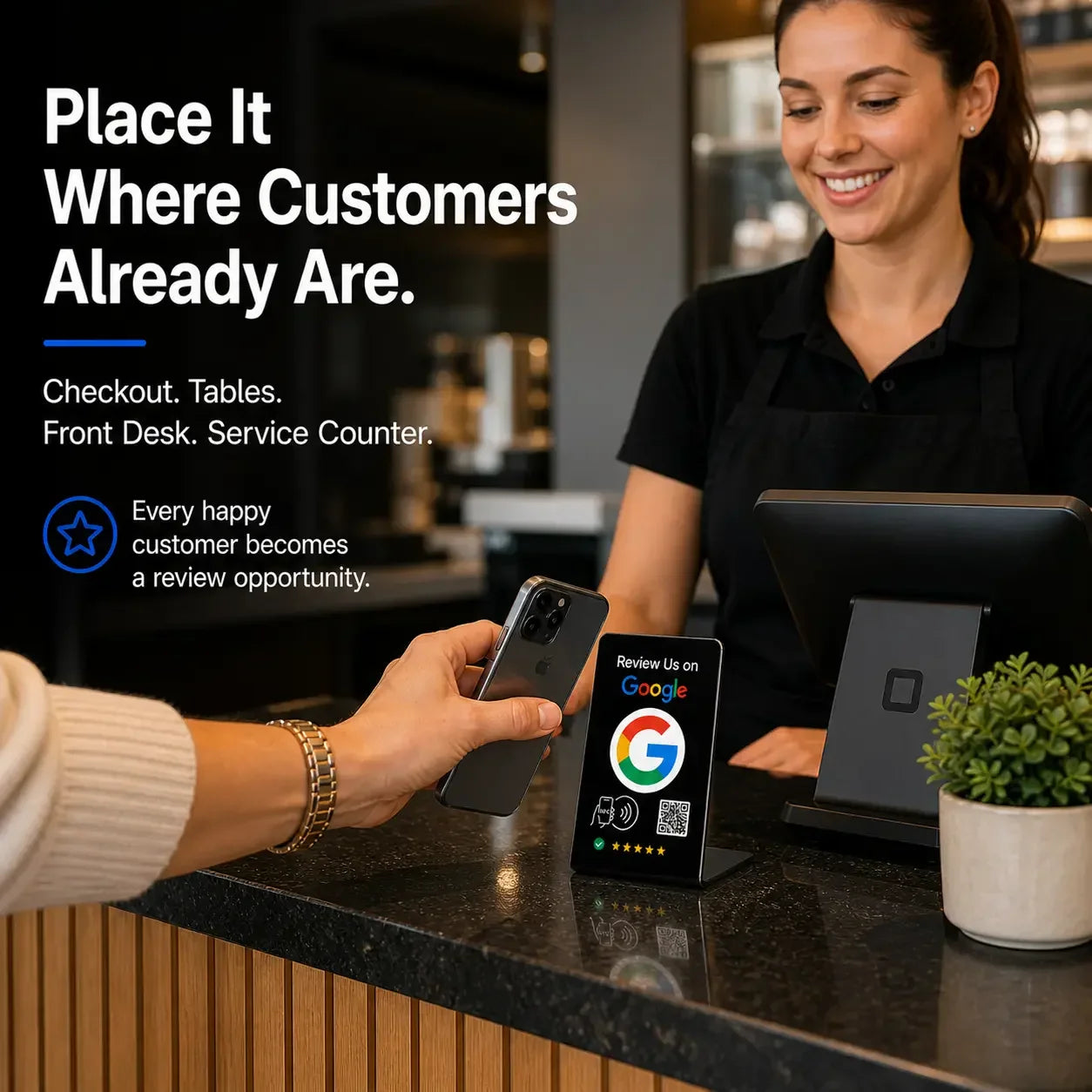 Google Review Stand - NFC & QR Tap To Review System