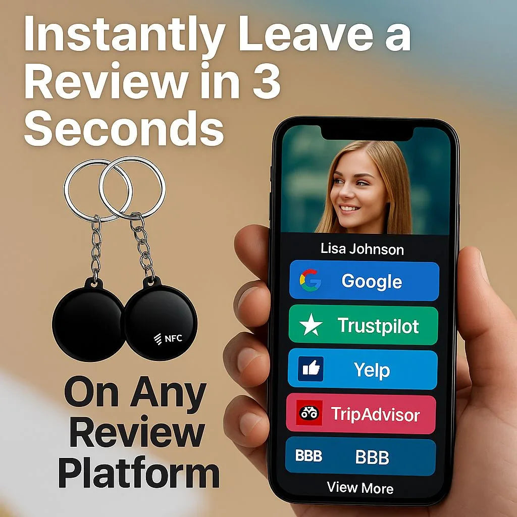 NFC Social Media Keychain, NTAG215 Smart Tag Contactless Tap