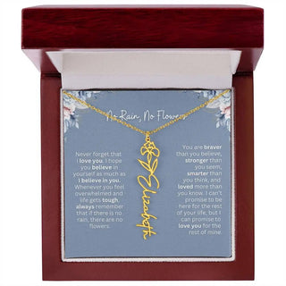 No Rain - No Flowers | Birth Necklace | Name Necklace | Custom Gift from Dad to Daughter and Bonus Daughter