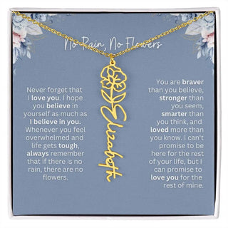 No Rain - No Flowers | Birth Necklace | Name Necklace | Custom Gift from Dad to Daughter and Bonus Daughter