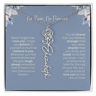 No Rain - No Flowers | Birth Necklace | Name Necklace | Custom Gift from Dad to Daughter and Bonus Daughter